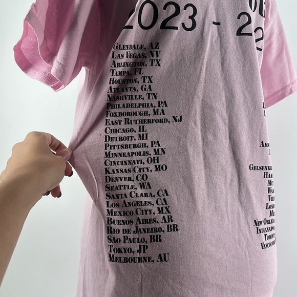 Taylor Swift The Eras Tour graphic concert tee shirt pink dates swiftie sz sm - Picture 6 of 11